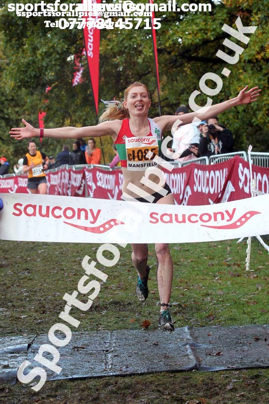 Senior women, National Cross Country Relay Champs., Berry Hill Park, Mansfield.  Photo: David T. Hewitson/Sports for All Pics